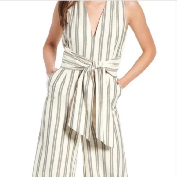 Rebecca Minkoff Marley Striped Open Back Jumpsuit 4 - Picture 3 of 9